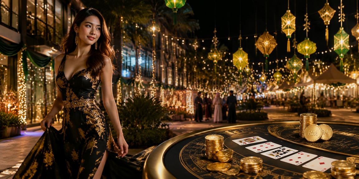 Meja Baccarat dengan suasana perayaan di Johor Bahru